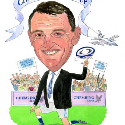 London Cartoonists Rugby Chairman Caricature