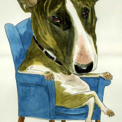 London Cartoonists Dog Portrait Illustration