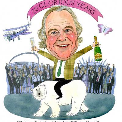 London Cartoonists 20 Years Service Caricature