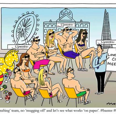 London Cartoonists Love Island Business Illustration